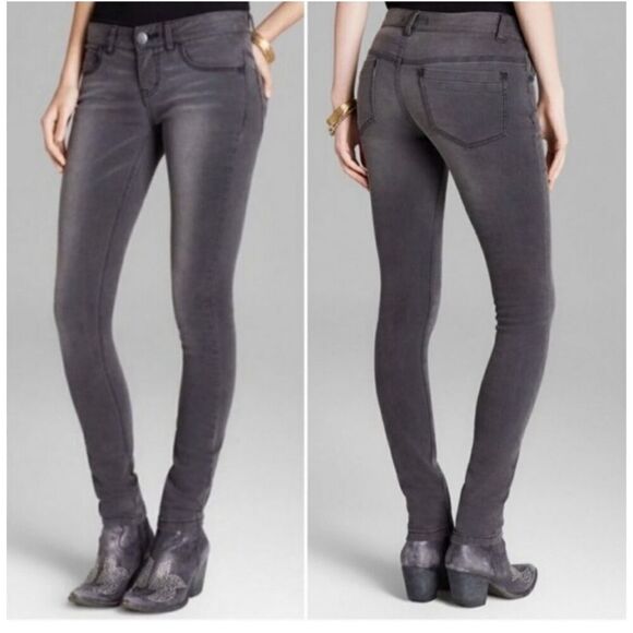 Free People Gray Stretch Skinny Classic 5 Pocket Jeans Jeans Size 28 - Picture 1 of 6